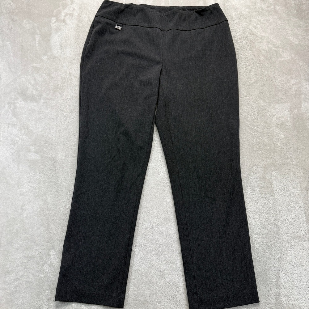 Lisette Montreal‎ Pant Women 10 Gray Tummy Control Pull On Cropped Lycra Trouser